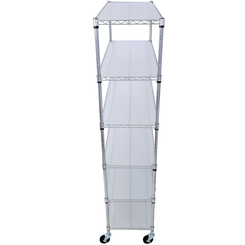 6 Tier 6000Lbs Capacity Nsf Metal Shelf Wire Shelving Unit, Heavy Duty Adjustable Storage Rack With Wheels & Shelf Liners For Commercial Grade Utility Steel Storage Rack