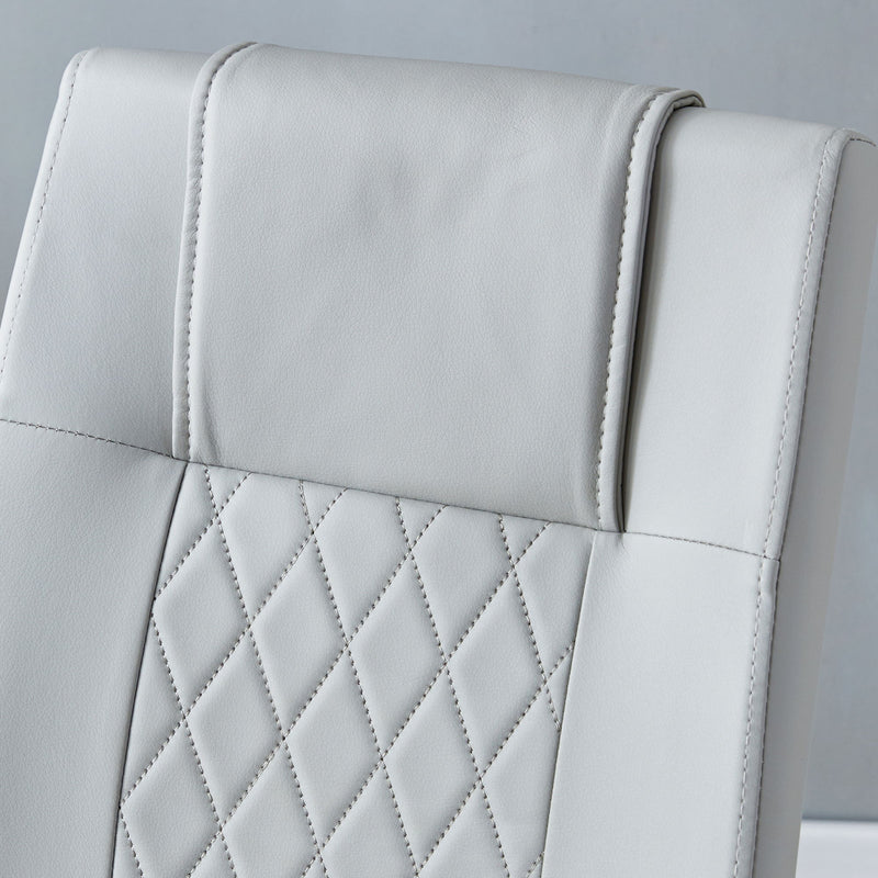 Modern Dining Chairs With Padded Seat, Metal Legs