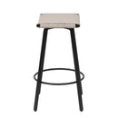 Counter Height Bar Stools Backless Handwoven Kitchen Dining Chairs With Round Footrest (Set of 2) Weaving Pub Stoo - Creamy White