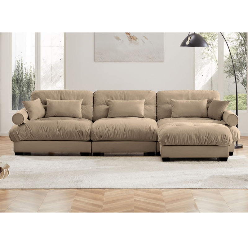Super Comfort Oversized Modular Sectional Sofa With Movable Ottoman