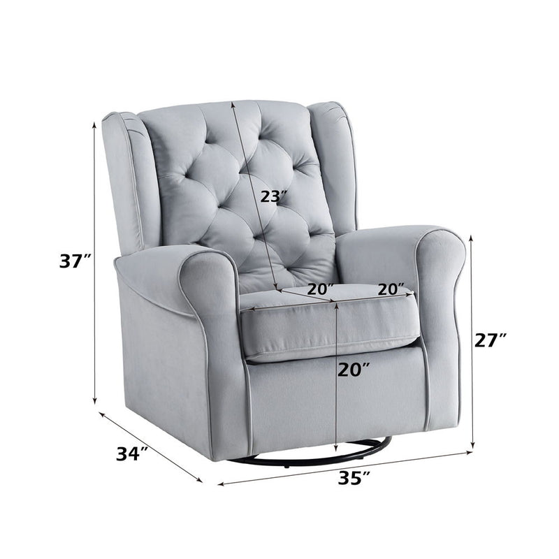 Zeger - Swivel Chair - Gray Fabric - Atlantic Fine Furniture Inc