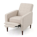 Mid-Century Modern Recliner With Button Tufted Waffle Stitch