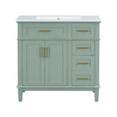 Modern Bathroom Vanity With Ceramic Sink, Soft Close Storage Cabinet