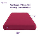 5" Memory Foam Mattress With Responsive Support And Breathable Cover