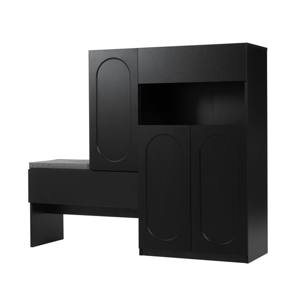 Elegant 2 In 1 Shoe Cabinets With Soft Cushion Versatile Shoe Rack Organizer With Adjustable Shelves