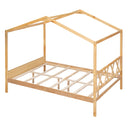 Full Size Wood House Bed with Storage Space, Natural (OLD SKU :LP000002AAM)