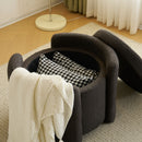 Cozy Boucle Storage Ottoman, Stylish Comfort With Hidden Storage