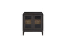 Glass Door Nightstand - Black