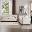 Elegant Corduroy Oversized Sectional Sofa Set With Deep Seats And Flexible Layout