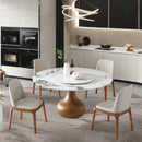 Round Modern Marble Dining Table With Chairs