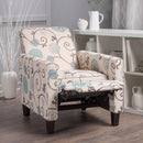 Floral Print Push Back Chair For Elegant Home Decor - White / Blue