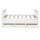 TOPMAX Captain's Bed Twin Daybed with Trundle Bed and Storage Drawers, White