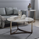 Zaidee - 23.5" End Table - Sintered Stone & Champagne