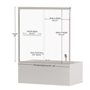 Double Sliding Bathtub Shower Door, Semi Frameless Bypass, 1 / 4" (6Mm) With Explosion - Proof Film, Adjustable Aluminum Alloy Frame