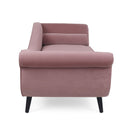 Auroral - Velvet Upholstered Chaise Lounge With Scrolled Arms And Tapered Legs