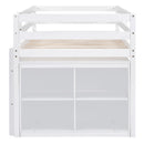 Loft Bed With Retractable Writing Desk And 4 Drawers, With Lateral Portable Desk And Shelves