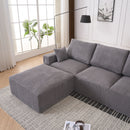 Modular Sectional Sofa With Ottoman, USB And Type C Charger, Petal Armrest Design