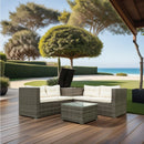 4 Piece Patio Sectional Wicker Rattan Outdoor Furniture Sofa Set With Storage Box