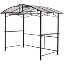 Grill Gazebo 8X5Ft, Outdoor Patio Canopy, Bbq Shelter With Steel Hardtop And Side Shelves - Black