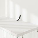 Glass Display Cabinet With LED Lights, Tempered Glass Doors, Large Drawers, 2 Door Storage Case With 4 Shelves - Natural / White