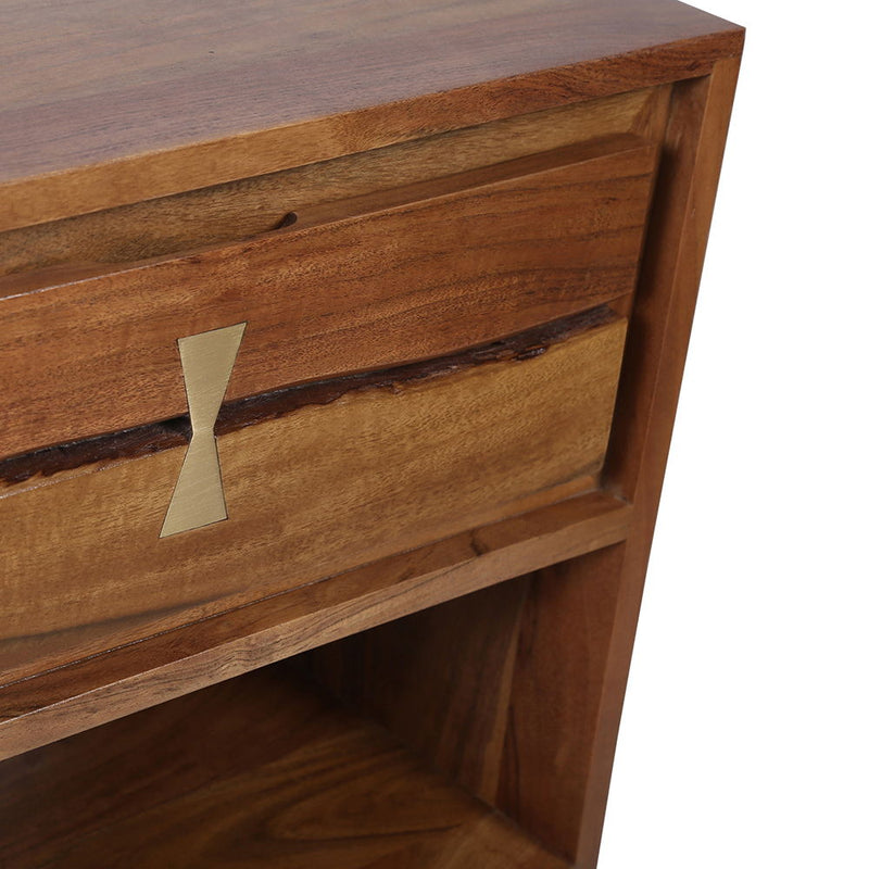 Asther - Bedside Table - Natural Wood / Brown