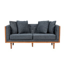 Retro Modern Loveseat With Button Tufted Upholstery