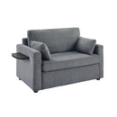 Sleeper Sofa With Foldable Mattress, USB Ports, Side Table & Storage Pocket