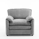 Oversized Reading Armchair With Thick Cushions, High Back Support