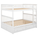 Full over Full Bunk Bed with Drawers, Convertible Beds, White(OLD SKU: SM000241AAK-1)