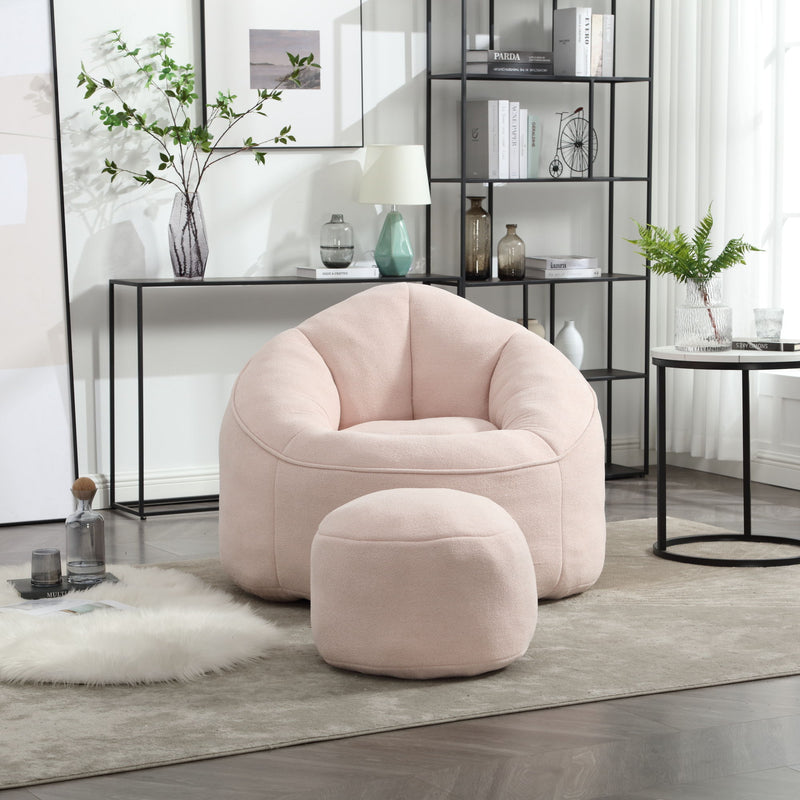 Bedding Bean Bag Sofa Chair High Pressure Foam Bean Bag Chair Adult Material With Padded Foam Padding Compressed Bean Bag With Footrest