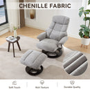 Ergonomic Recliner Chair With Ottoman, Modern 360° Swivel With Footstool