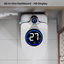 Smart Toilet Bidet Combo With Foot Sensor, LED Display, Heated Seat And Airflow, Ceramic - White