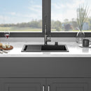 Kitchen Sink Granite Composite Drop In Sink With Durable Material - Black