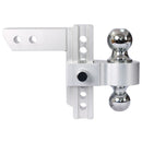Alu - Adjustable Trailer Drop Hitch With 2" Receiver, 6" Adjustment - Silver