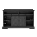 Fireplace TV Stand For Tvs Up To 65", Entertainment Center With 23" Electric Fireplace, Farmhouse TV Stand Industrial Media Console With Sliding Barn Door For Living Room - Dark Gray