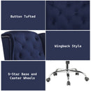 Jamesia - Office Chair - Midnight Blue Velvet - Atlantic Fine Furniture Inc