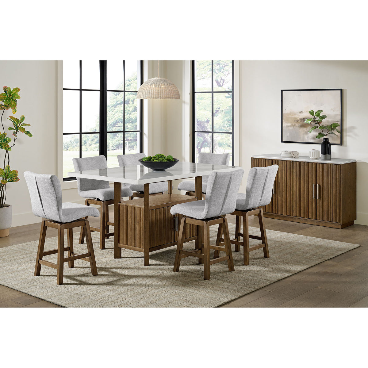 Carmela Counter Height Dining Set in Dark Brown by Elements International, view 11