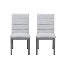 Tufted Upholstery Modern Dining Chairs (Set of 2) Sleek Comfort With Rubber Wood Frame - Gray / Oak