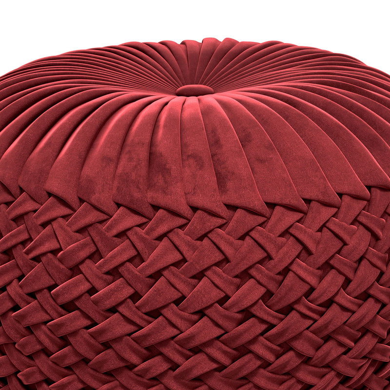 Grafton - Handcrafted Velvet Round Pouf