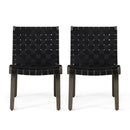 Lounge Chair With Stunning Rope Weave Design, (Set of 2) - Black