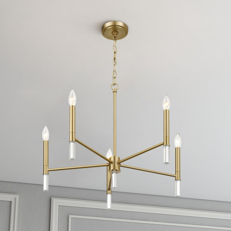 Courtyard - 5 Light Candle Light Chandelier - Clear / Gold