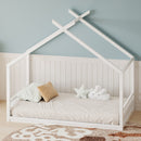 Montessori Style House Bed For Kids, Floor Bed Frame With Headboard And Footboard