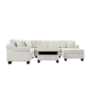 Contemporary U - Shaped Sectional Sofa With Movable Storage Ottoman