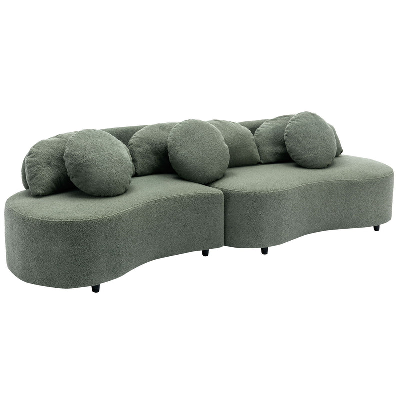 Modern Living Room Sofa Lamb Velvet Upholstered Couch Furniture For Home Or Office