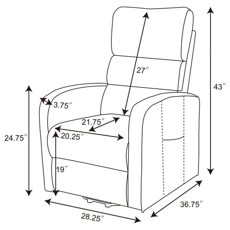 Amsdell - Upholstered Power Lift Recliner With Remote - Black