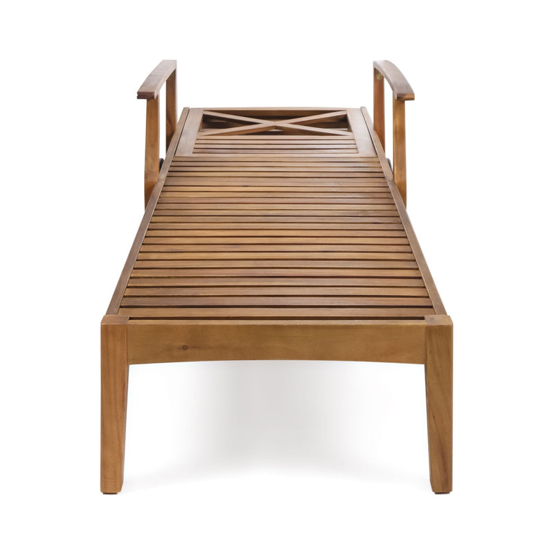Perla - Chaise Lounge With Wheels And Customizable Cushion Options - Teak
