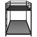 Twin over Twin Metal Bunk Bed, Low Bunk Bed with Ladder, Black(OLD SKU:WF282465AAB)