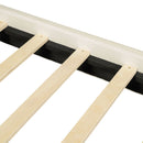 Platform Bed With Thick, Stylish Stripe Decorated Bedboard And Elegant Leg