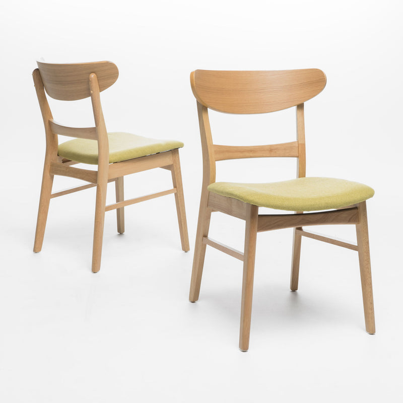 Mid Century Modern Dining Chair With Upholstered Seat And Wood Frame
