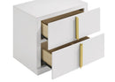 Ines - 2-Drawer Nightstand Bedside Table - White High Gloss